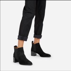 Everlane the Boss Boot black suede ankle boots